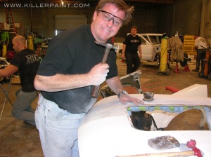 Chip Foose working on the truck