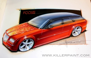 Dodge Mgnum rendering for Overhaulin by Chip Foose